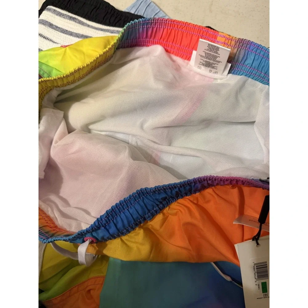Calvin Klein Men Swim Bottom Size L Swim Trunks Multicolor Polyester Tie Dye